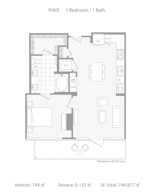 Studio, 1 & 2 Bedroom Apartments in Little Italy, San Diego Stanza